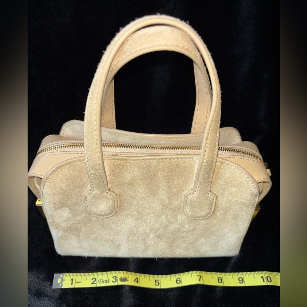 J.Crew Small Berkeley Top Handle Suede and Leather Bag Light Khaki CH242 - Picture 9 of 16